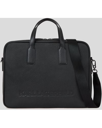 Karl Lagerfeld K/essential Leather Briefcase - Black