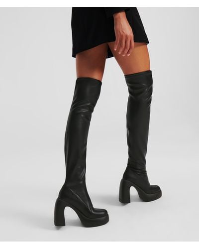 Karl Lagerfeld Astragon Knee-high Stretch Boots - Black