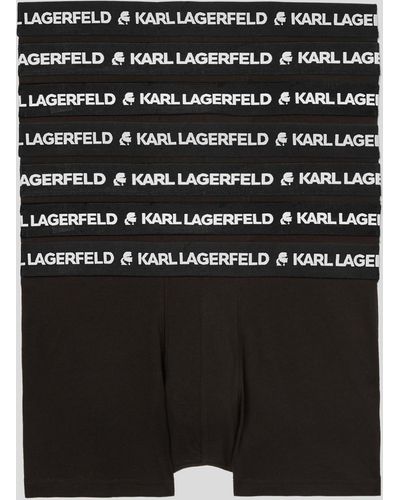 Karl Lagerfeld Logo-waistband Boxer Shorts (pack Of Seven) - Black