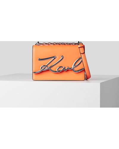 Karl Lagerfeld K/signature Small Shoulder Bag - Orange