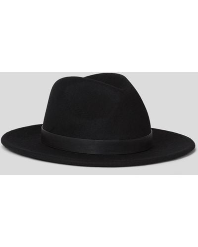 Karl Lagerfeld Chapeau Fedora Avec Détail Éventail K/signature - Noir