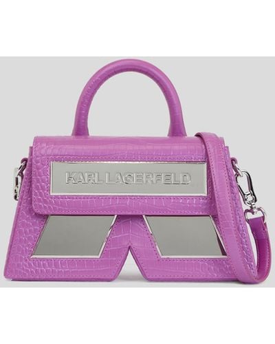 Karl Lagerfeld Ikon K Small Croc-effect Crossbody Bag - Pink