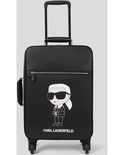 Karl Lagerfeld Valise À Roulettes En Toile Enduite K/ikonik - Noir