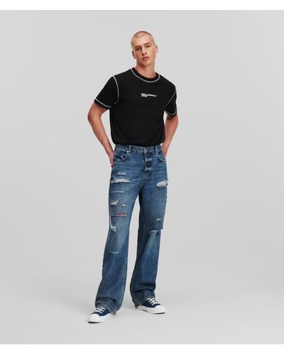 Karl Lagerfeld Klj Distressed Relaxed Jeans - Blue
