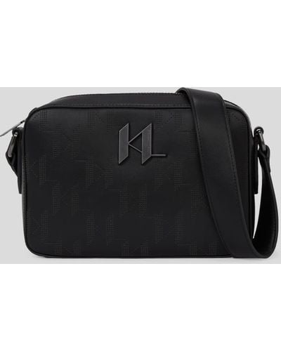 Karl Lagerfeld K/plak Perforated Crossbody Bag - Black