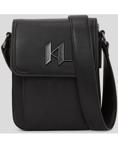 Karl Lagerfeld K/plak Perforated North-south Crossbody Bag - Black