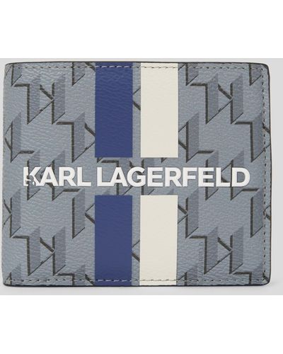 Karl Lagerfeld Portefeuille À Deux Volets K/monogram Klassik - Bleu