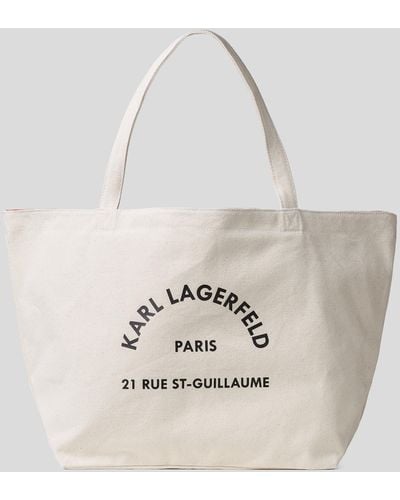 Karl Lagerfeld Sac cabas à logo imprimé - Blanc