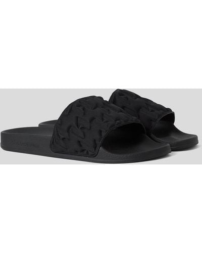 Karl Lagerfeld Kl Monogram Padded Sandals - Black