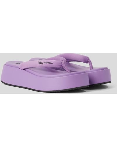 Karl Lagerfeld Klj Wedge Puffa Sandals - Purple