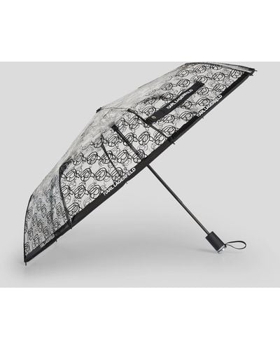 Karl Lagerfeld K/ikonik Transparent Umbrella - Metallic