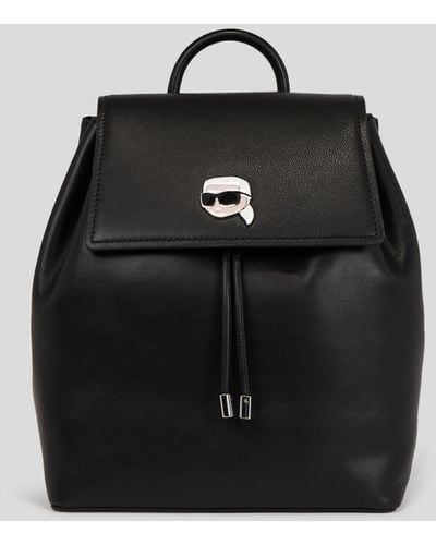 Karl Lagerfeld Ikonik Pin Leather Backpack - Black