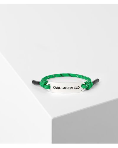 Karl Lagerfeld K/essential Woven Plaque Charm Bracelet - Green