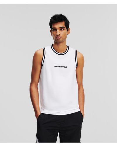 Karl Lagerfeld Sleeveless Crew Neck T-shirt - White
