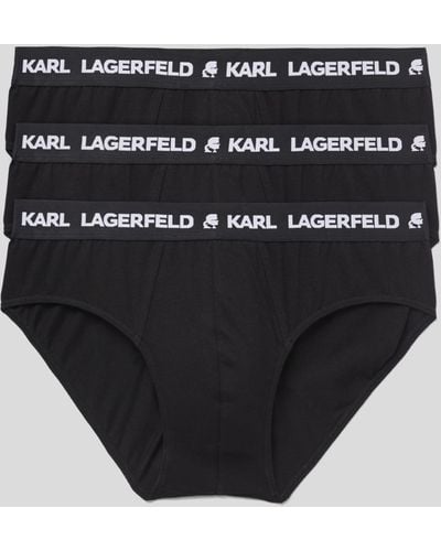 Karl Lagerfeld Lot De 3 slips À Logo - Noir