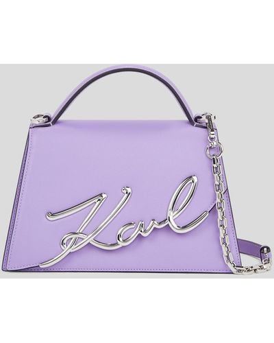 Karl Lagerfeld K/signature Medium Crossbody Bag - Purple