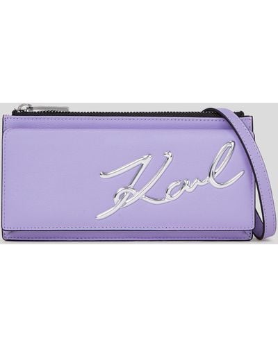 Karl Lagerfeld K/signature Crossbody Wallet - Purple