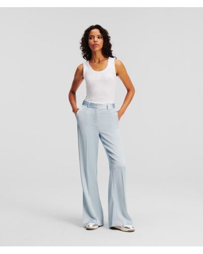 Karl Lagerfeld Satin Tailored Trousers - Blue