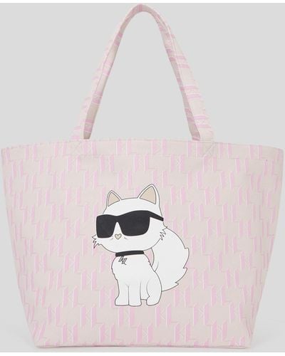 Karl Lagerfeld K/ikonik Monogram Choupette Shopper - Pink