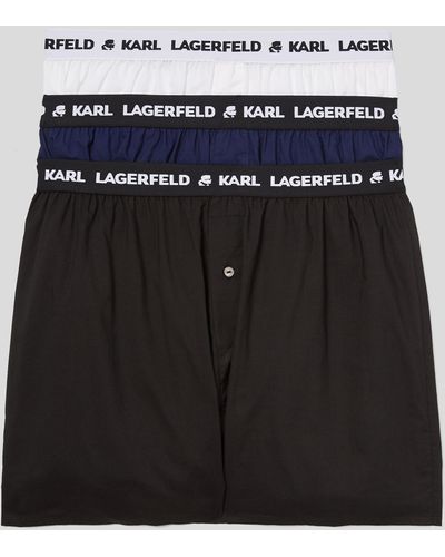 Karl Lagerfeld Short Boxer Tissé Avec Logo Karl - Lot De 3 - Noir