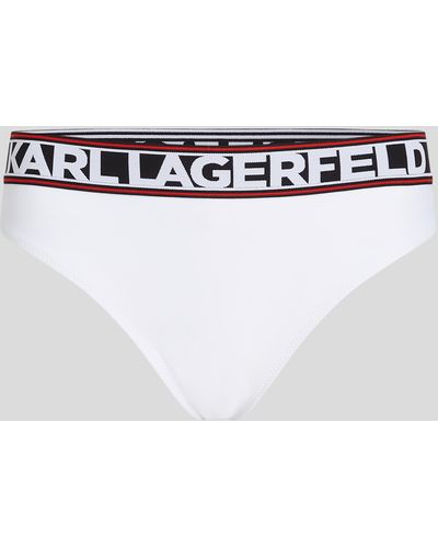 Karl Lagerfeld Karl Logo Bikini Bottoms - White