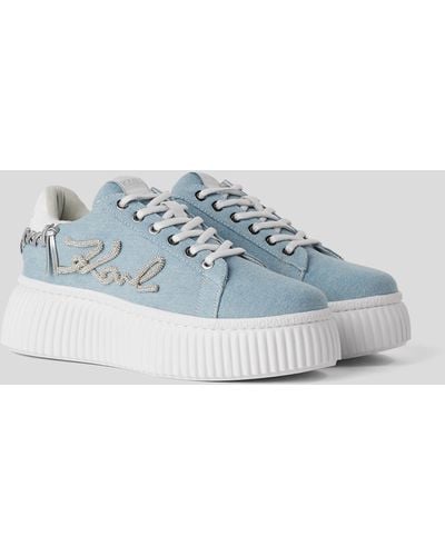 Karl Lagerfeld Whipstitch Trainers - Blue