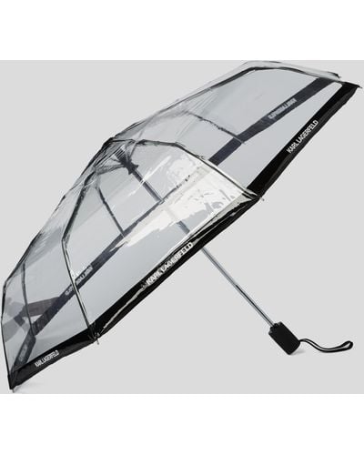 Karl Lagerfeld Karl Logo Transparent Umbrella - Metallic