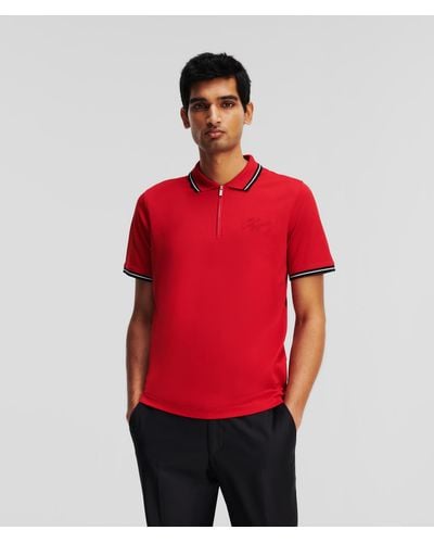 Karl Lagerfeld Kl Signature Polo - Red