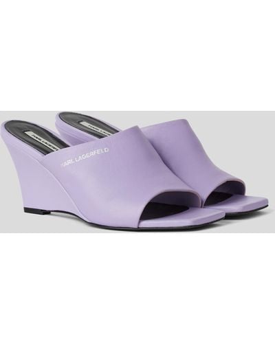 Karl Lagerfeld Wedge Rialto Mules - Purple