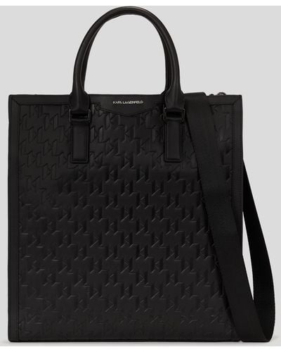 Karl Lagerfeld K/loom Leather Tote Bag - Black
