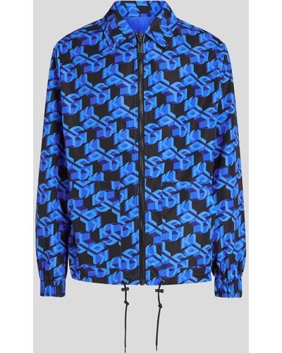 Karl Lagerfeld Klj Monogram Reversible Jacket - Blue