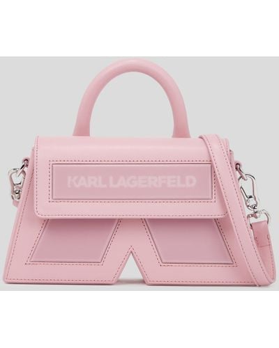Karl Lagerfeld Ikon K Small Leather Crossbody Bag - Pink