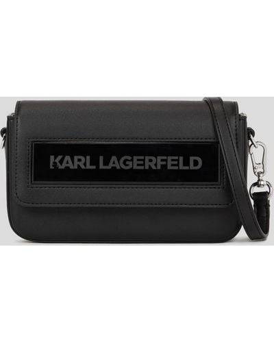 Karl Lagerfeld Ikon K Small Flap Shoulder Bag - Black