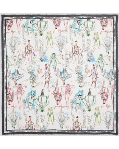 Karl Lagerfeld K/sketches Scarf - Multicolour