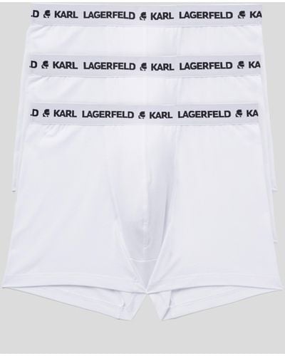 Karl Lagerfeld Caleçon Logo Karl Monochrome - Lot De 3 - Blanc