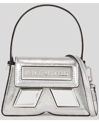 Karl Lagerfeld Ikon K Metallic Nano Bag - Natural