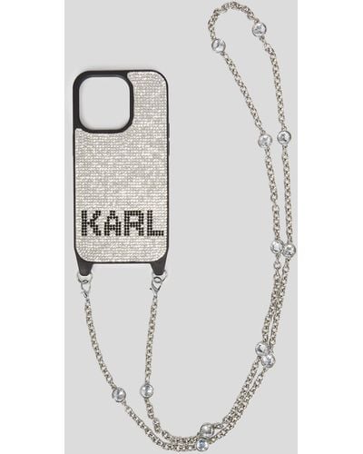 Karl Lagerfeld Coque Avec Strass Pour Iphone 14 Pro K/evening - Blanc