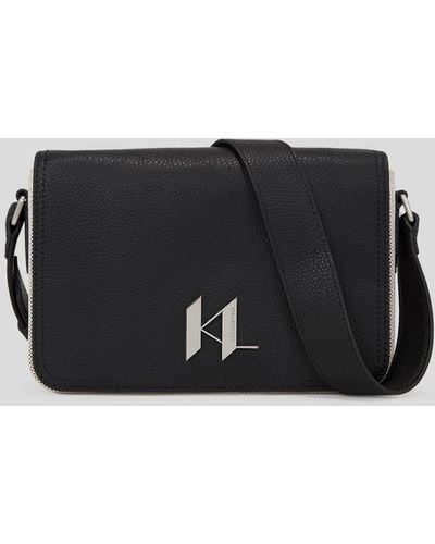 Karl Lagerfeld K/plak Canvas Messenger Bag - Black