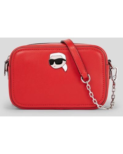 Karl Lagerfeld K/ikonik Pin Leather Camera Bag - Red
