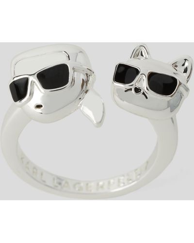 Karl Lagerfeld K/ikonik Cuff Ring - White