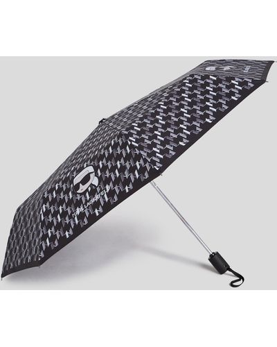Karl Lagerfeld K/ikonik Monogram Umbrella - Black