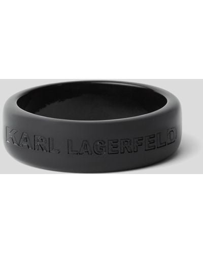 Karl Lagerfeld K/essential Wide Bangle - Black