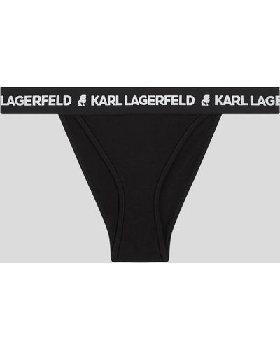 Karl Lagerfeld Slip à taille logo - Noir