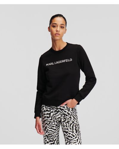Karl Lagerfeld Zebra-print Karl Logo Sweatshirt - Black