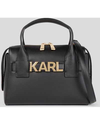 Karl Lagerfeld Petit Sac À Main Avec Anse Supérieure K/letters - Noir