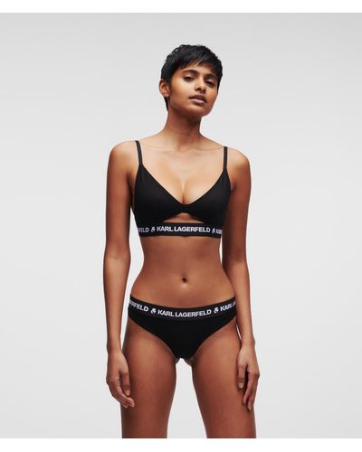 Karl Lagerfeld Soutien-gorge à bande logo - Noir