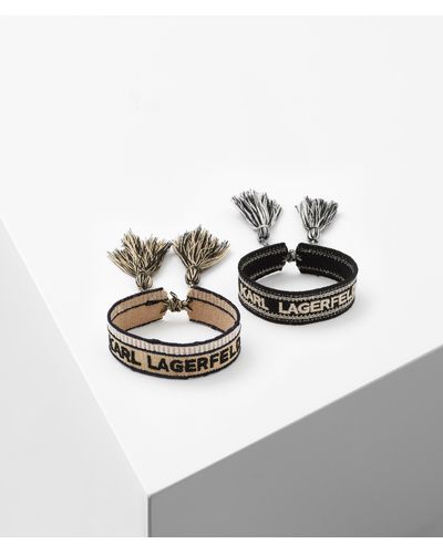 Karl Lagerfeld Lot De Deux Bracelets K/woven – Noir/beige - Neutre