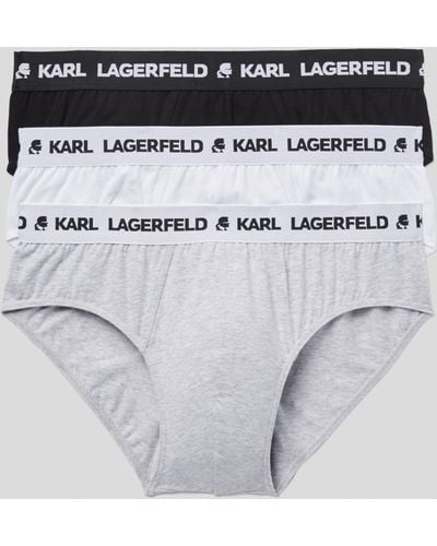 Karl Lagerfeld Logo Briefs 3-pack - Metallic