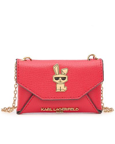 Karl Lagerfeld | Women's Lunar New Year Rabbit Double Flap Card Case | Crimson/ny - Red