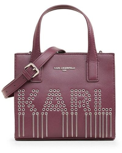 Karl Lagerfeld | Women's Nouveau Small Tote Bag | Wine Red - Purple